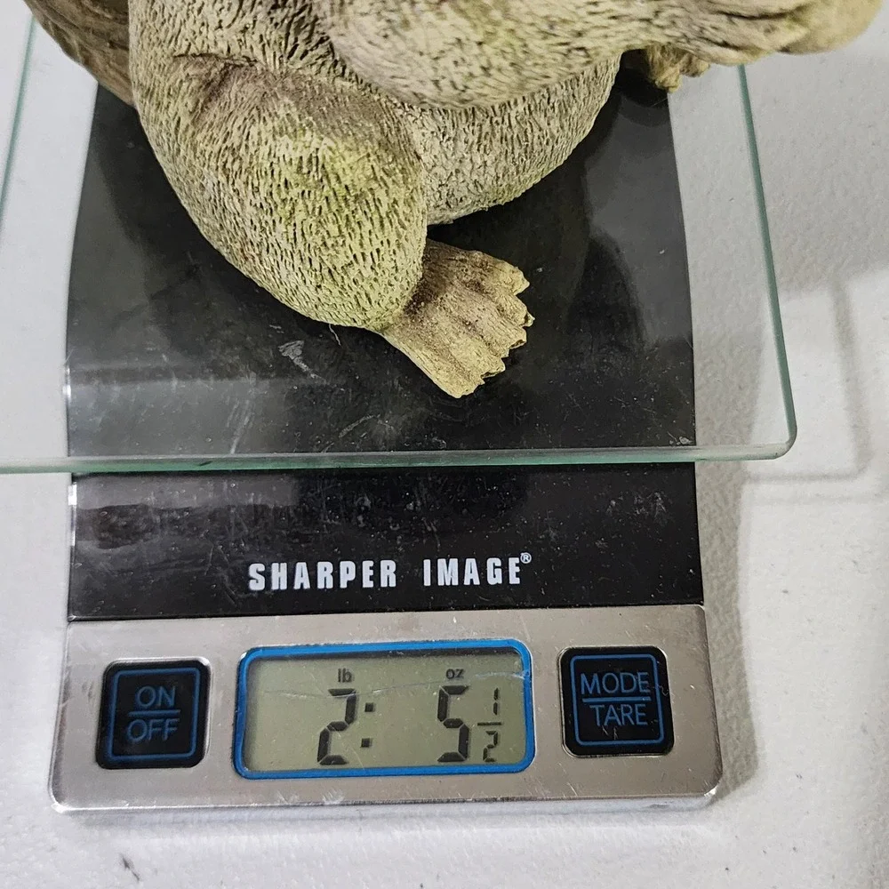 Vintage Stone Look Resin Squirrel Figurine Garden Statue Moss Green Decor 5 Inch